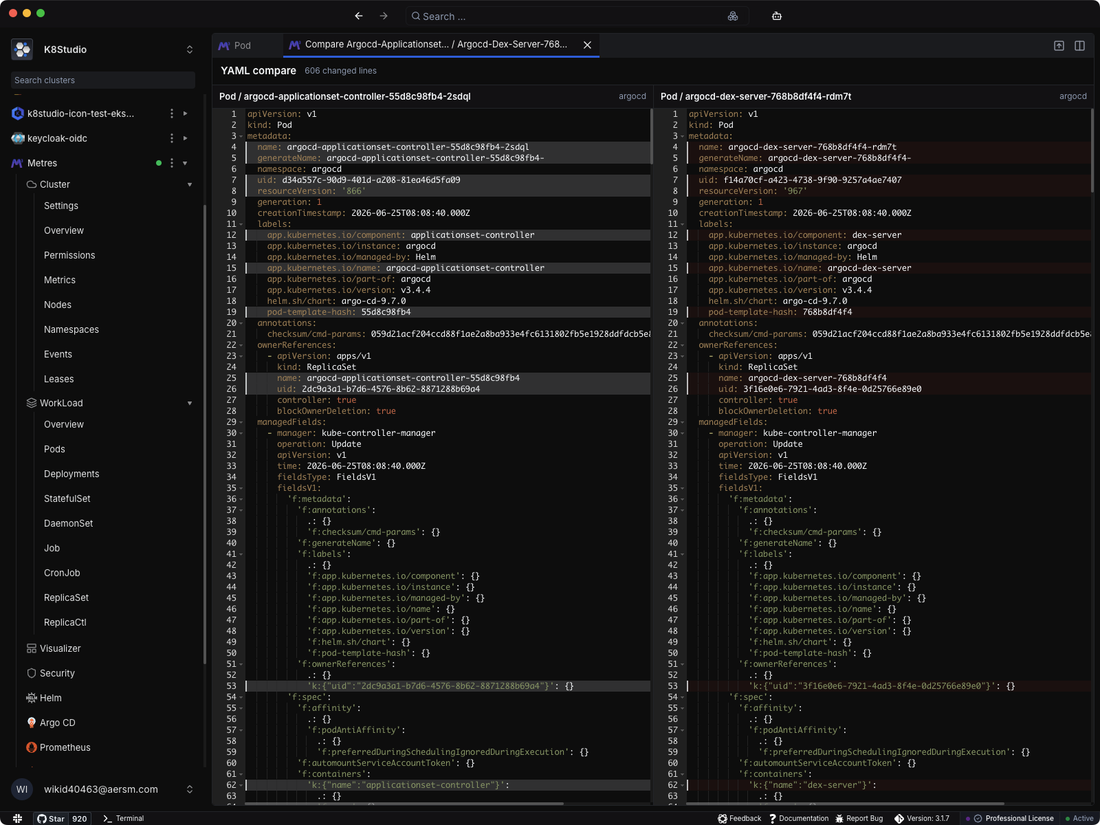K8Studio YAML Compare