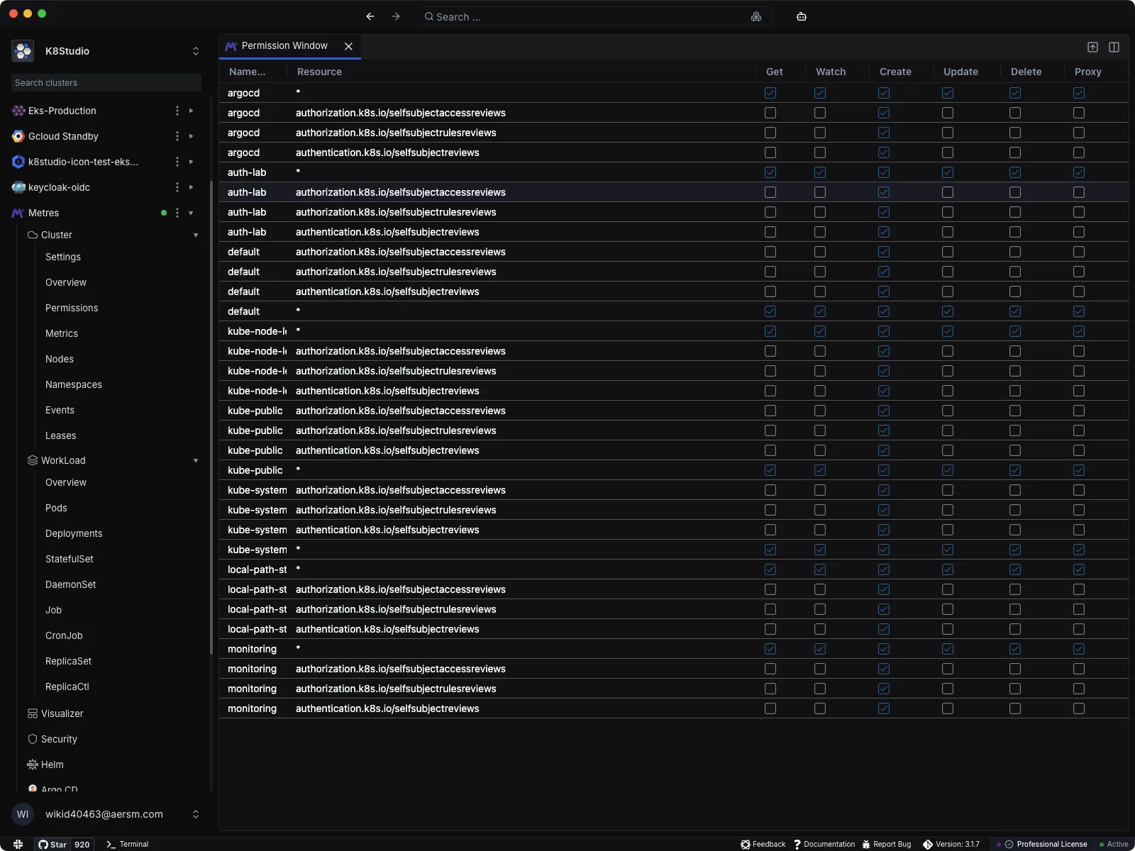 K8Studio RBAC View