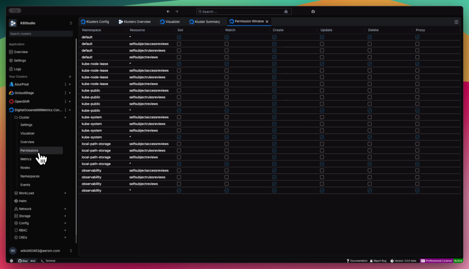 K8Studio User Permissions
